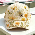 Garden Morning Baseball Cap, Vintage Floral Garden Baseball Cap, Cardinal Bird Bee Dragonfly Butterfly Hat, Nature Botanical Hat Gift