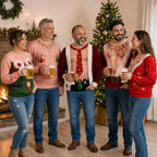 Custom Funny Ugly Christmas Sweatshirt‑Personalized "Santa Abs On Full Display Today" Crewneck, Novelty Fake Chest Illusion Holiday Gift for Husband, Dad, Son, Grandpa, Brother, Yourself