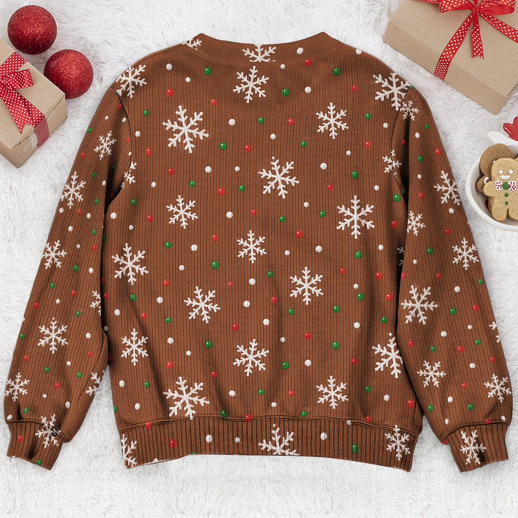 Funny Santa Outfit Illusion Christmas Ugly Sweater, Novelty Gag Holiday Gift for Women