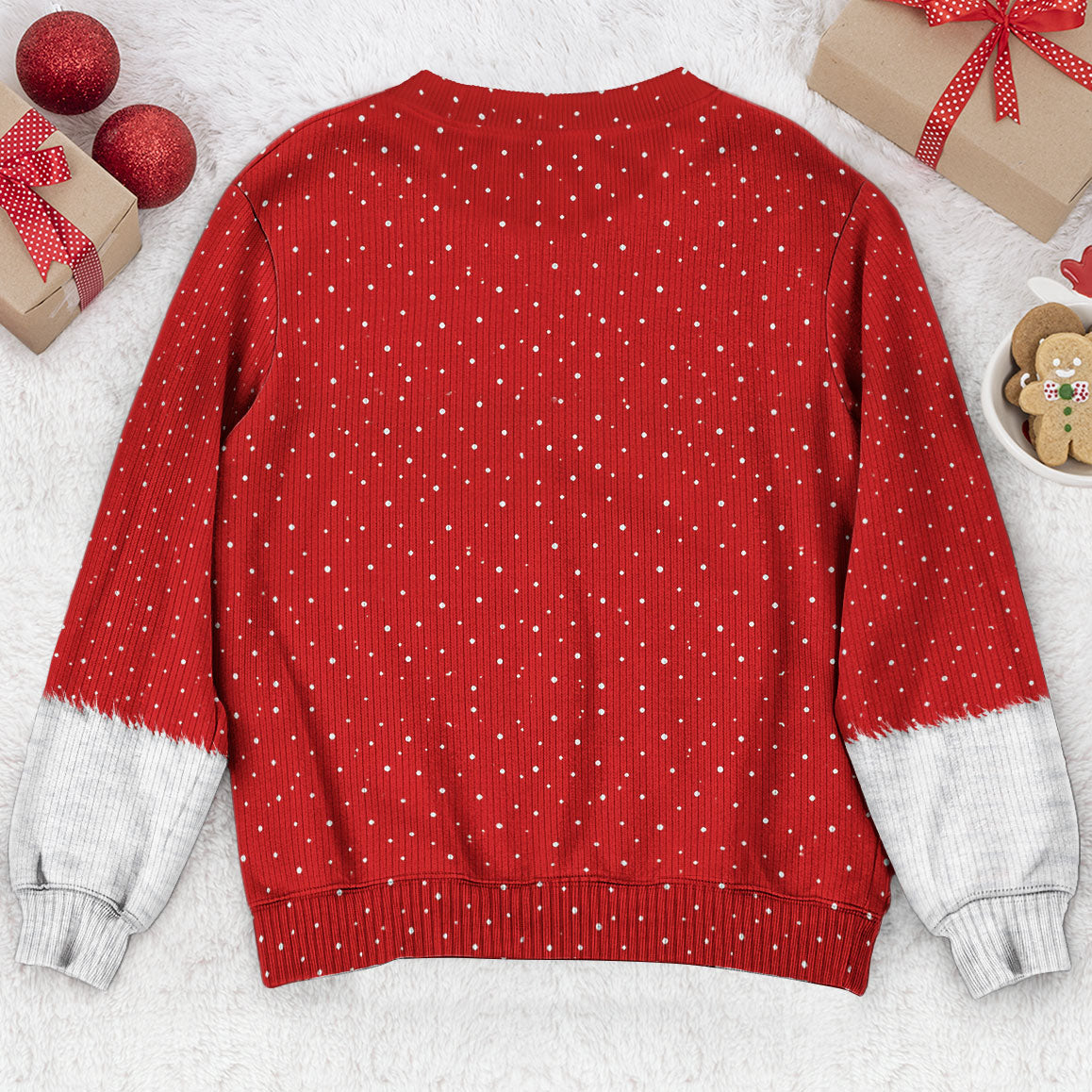 Funny Tattoo Santa Optical Illusion Ugly Christmas Sweater, Hilarious Gag Gift for Men, 3D Realistic Hairy Santa Sweatshirt