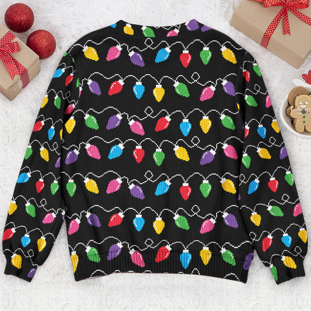 Funny Naughty List Belly Optical Illusion Ugly Christmas Sweater, Hilarious Gag Gift for Men