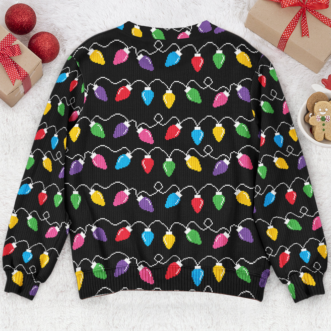 Funny Naughty List Belly Optical Illusion Ugly Christmas Sweater, Hilarious Gag Gift for Men