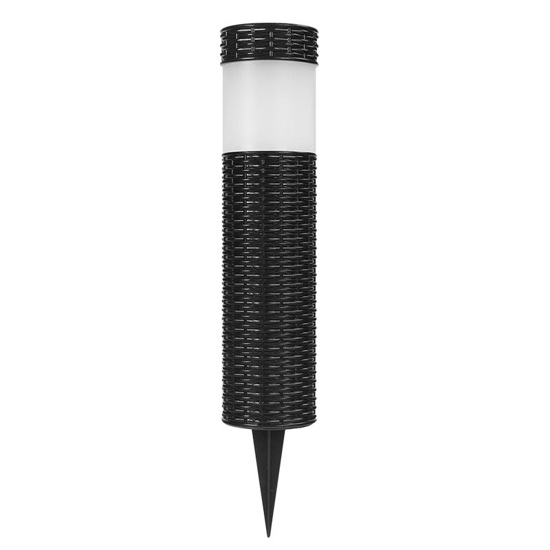 Zevolim| Outdoor Solar Rattan Cylindrical LED Garden Lawn In-ground Landscape Light