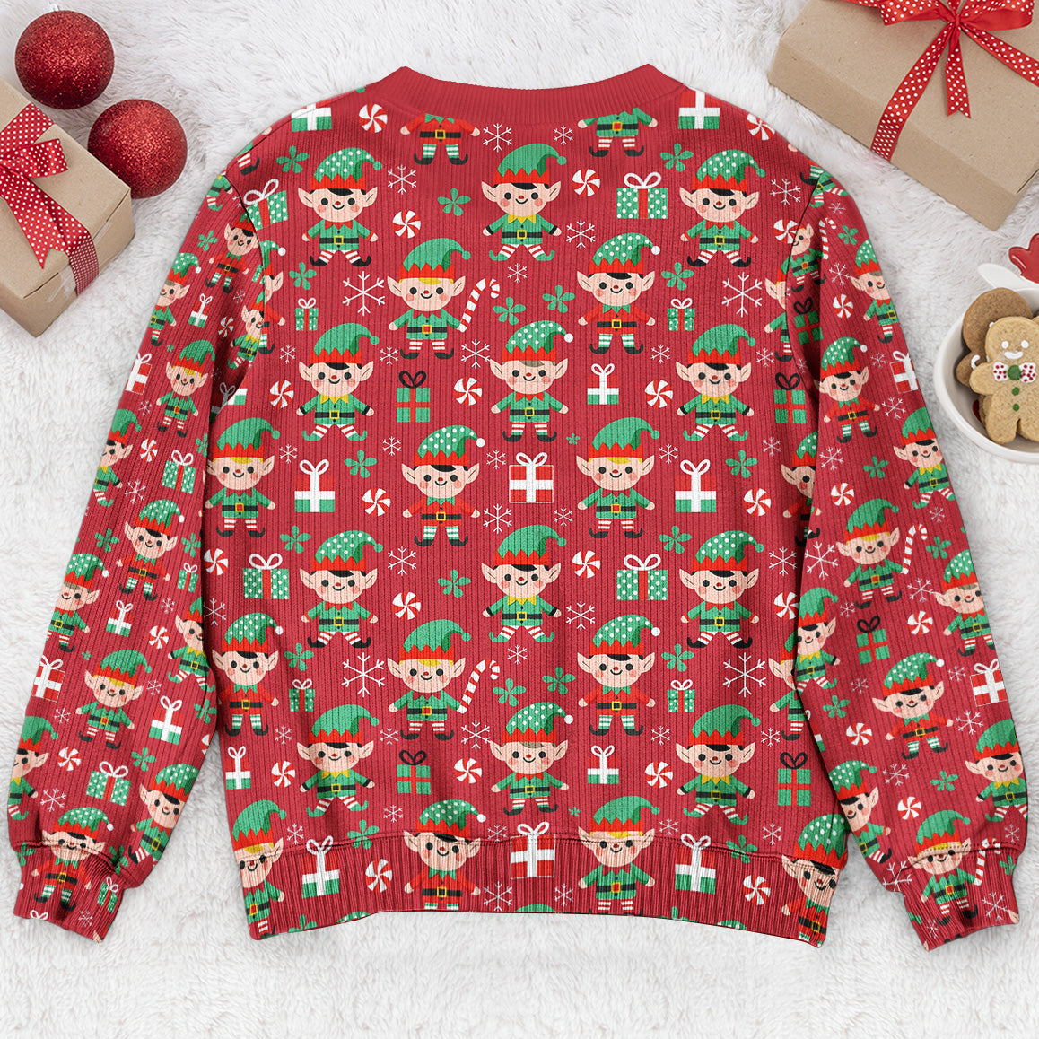Funny Lace Deep V Bust Optical Illusion Ugly Christmas Sweater, Hilarious Gag Gift for Women, Argyle Plaid Ho Ho Ho Print Jumper