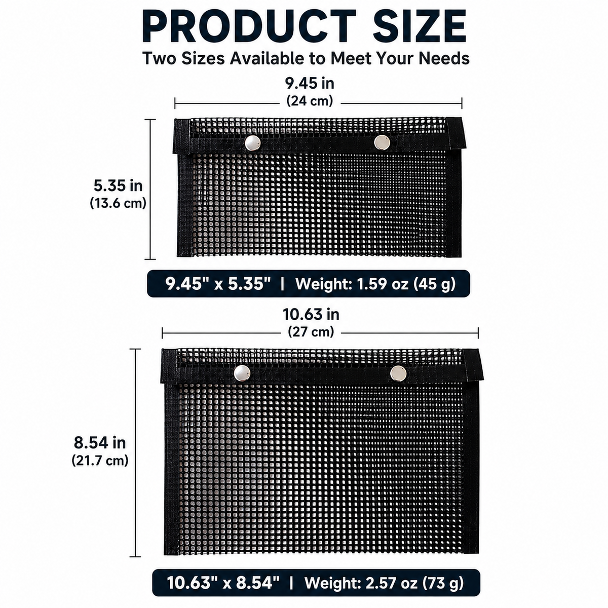 Non-Stick BBQ Grill Mesh Bags, 3-Pack for Vegetables, Seafood & Meat