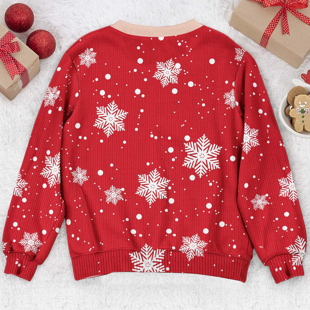 Funny Santa Bust Optical Illusion Christmas Sweater, 3D Illusion Ugly Sweater, Hilarious Gag Gift for Women