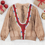 Funny Hairy Torso Suspender Optical Illusion Christmas Sweater, Gag Gift for Men, Holiday Ugly Sweater