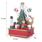 Christmas music box made of wood with carousel motif