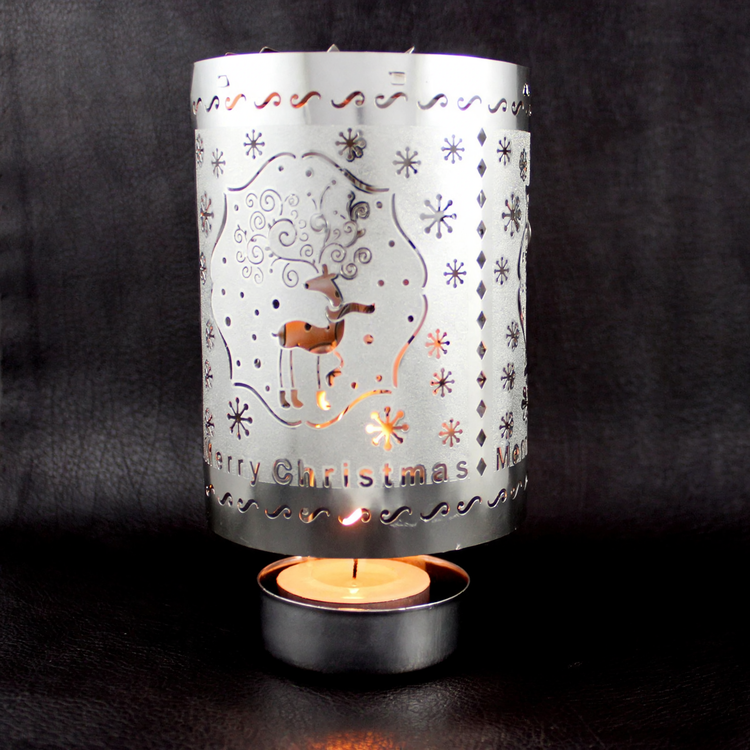 Rotating metal candle holder, round