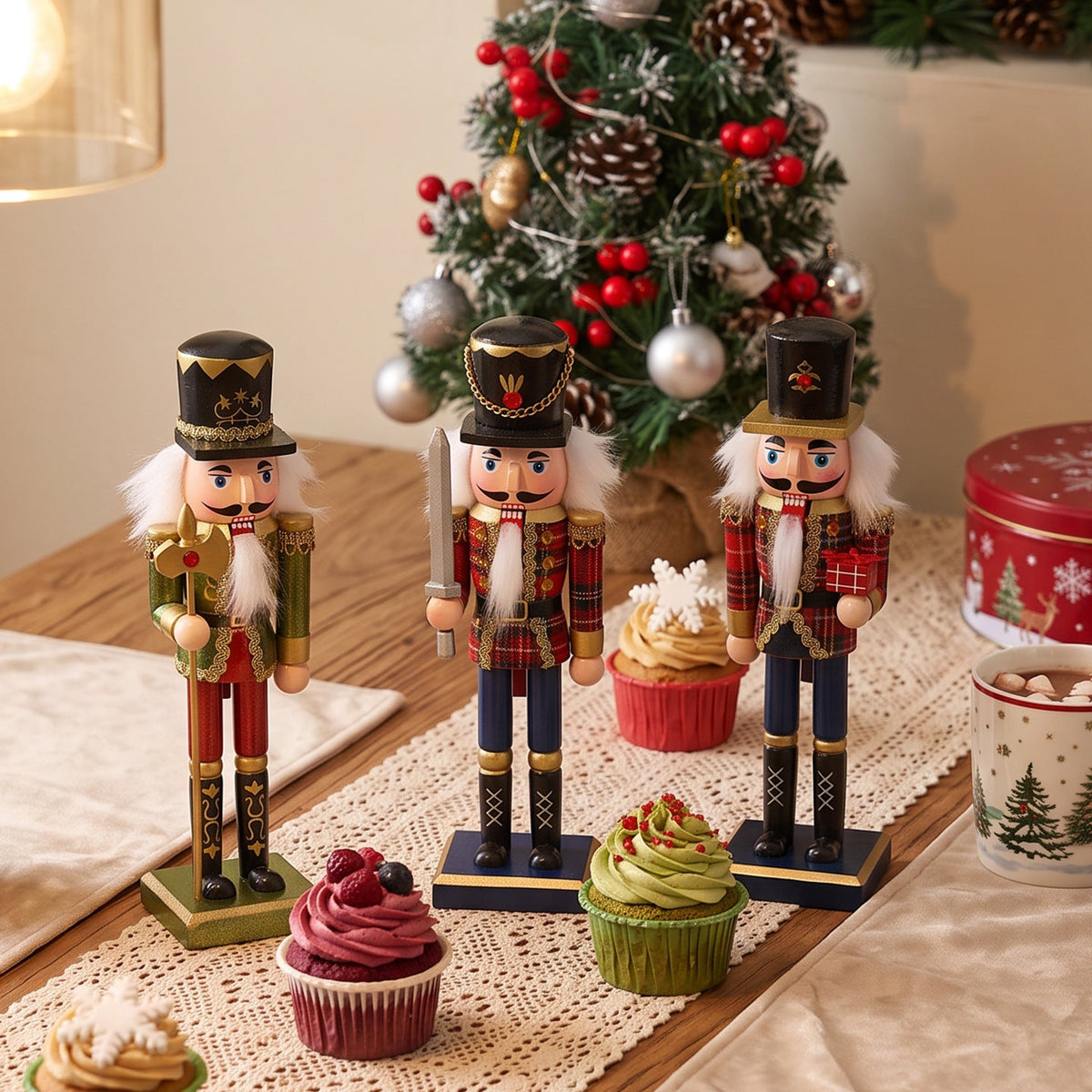 European wooden nutcracker soldier, hand-painted