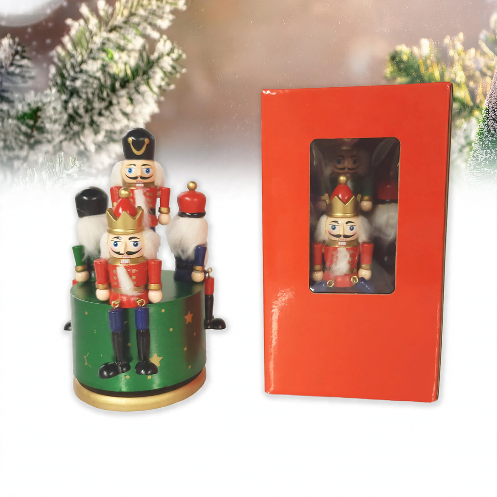 Nutcracker music box made of wood