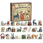 Retro Advent Calendar with Cat Figures, 24 Days
