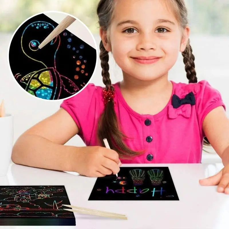 100 pieces scratch art set – Creative DIY fun for kids & adults