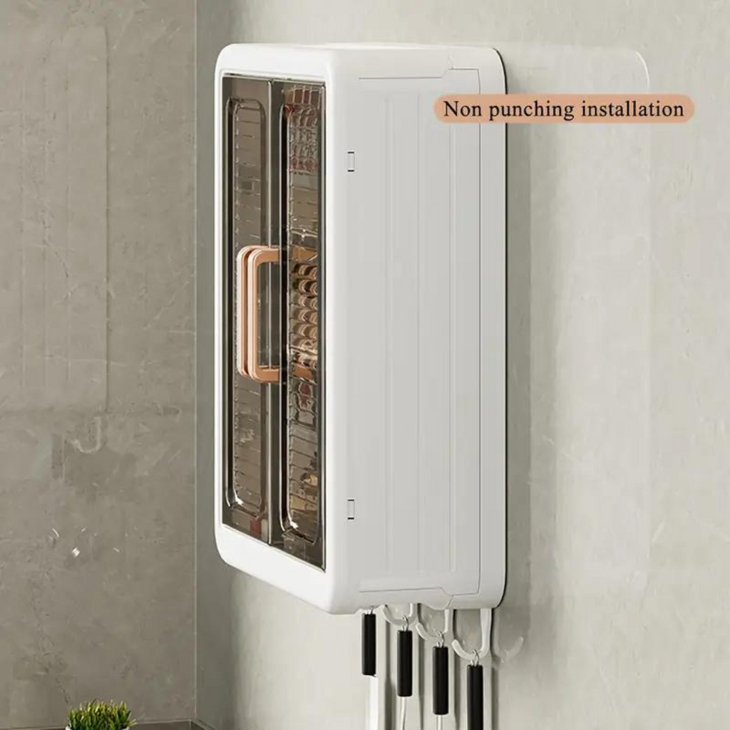 Wall Mounted Storage Cabinet - 3 Layer Punch Free Organizer Rack