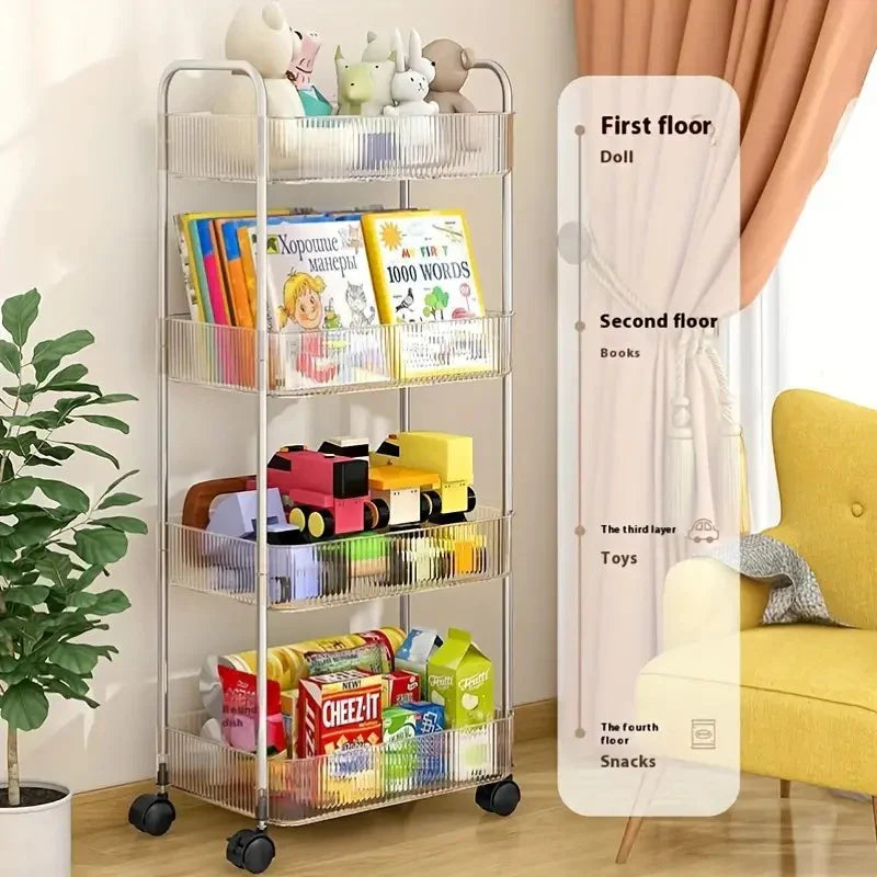 Acrylic Multifunction Storage Rolling Utility Cart