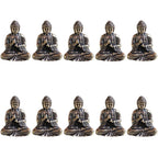 10 pieces mini brass sitting Buddha statue figure for travel Buddhism worship home office desk decoration