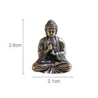 10 piece Miniature Brass Sitting Buddha Statue Figure for Travel Buddhism Worship Home Office Desk Decoration