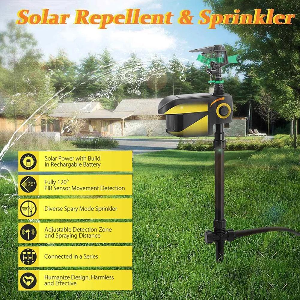Zevolim| Solar Powered Motion Activated Sprinkler for Deer and Garden Pest Deterrent