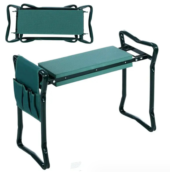 Zevolim| Garden Stool with Bag – Collapsible Seat and Workspace for Gardening