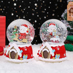Christmas snow globe with Santa on motorcycle