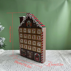 LED Advent Calendar made of Wood, Gingerbread House Design