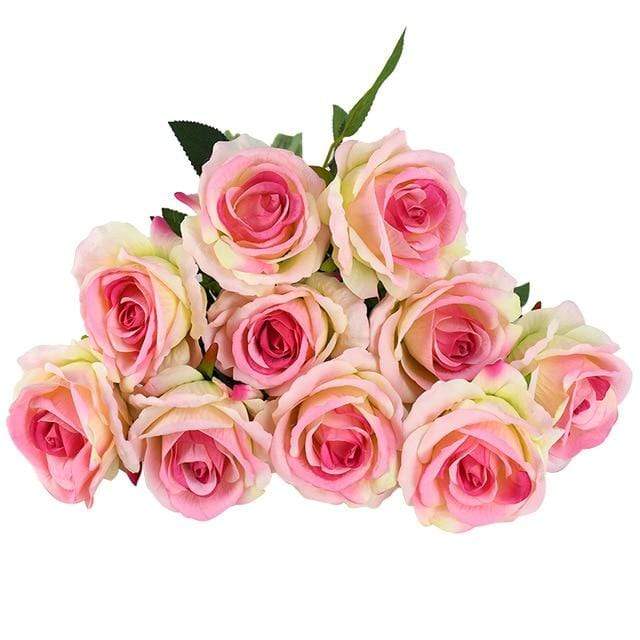10 pieces silk roses