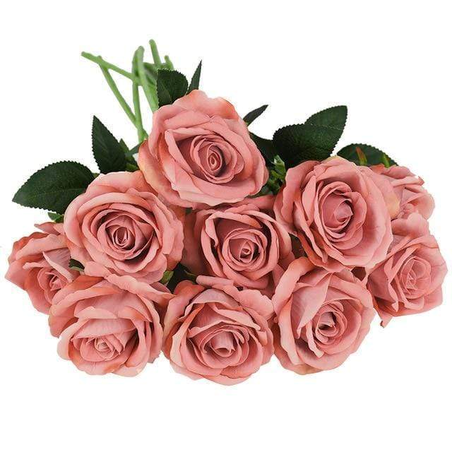 10 pieces silk roses