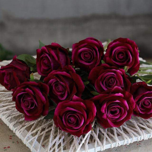 10 pieces silk roses