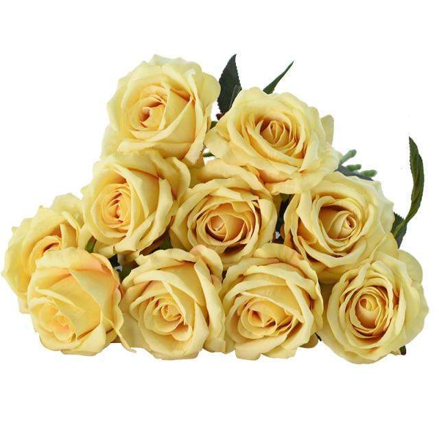 10 pieces silk roses