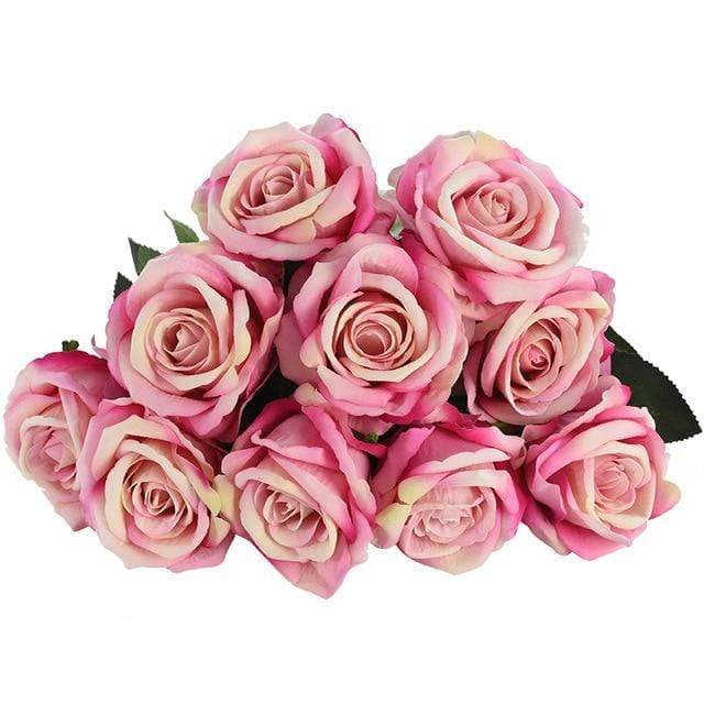 10 pieces silk roses