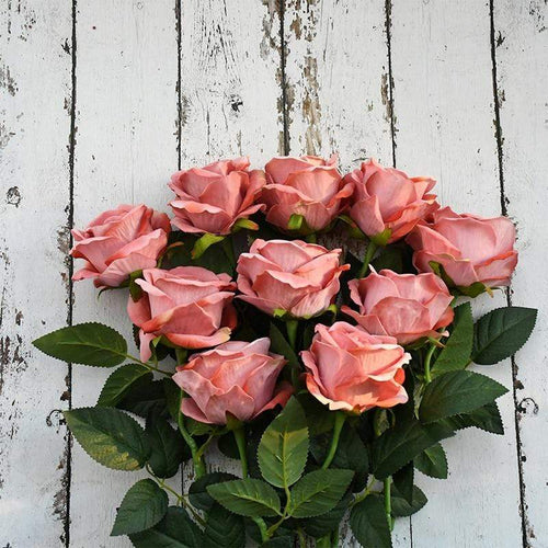 10 pieces silk roses