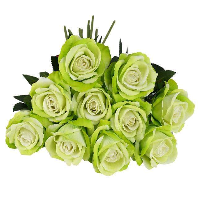 10 pieces silk roses