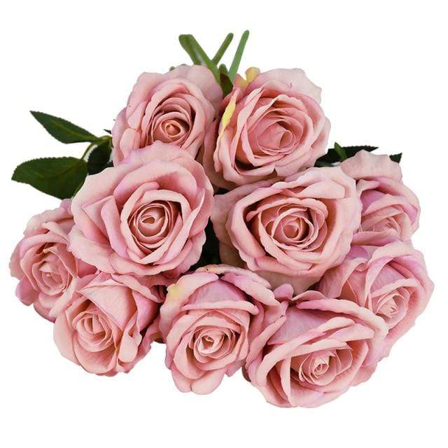 10 pieces silk roses