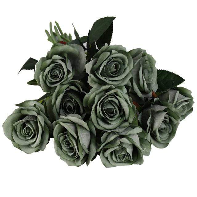 10 pieces silk roses