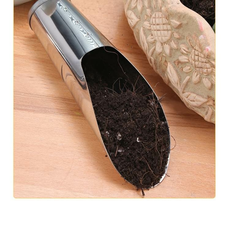 Zevolim| Stainless Steel Scoop for Potting Soil – Robust Planting Scoop for Garden and Balcony
