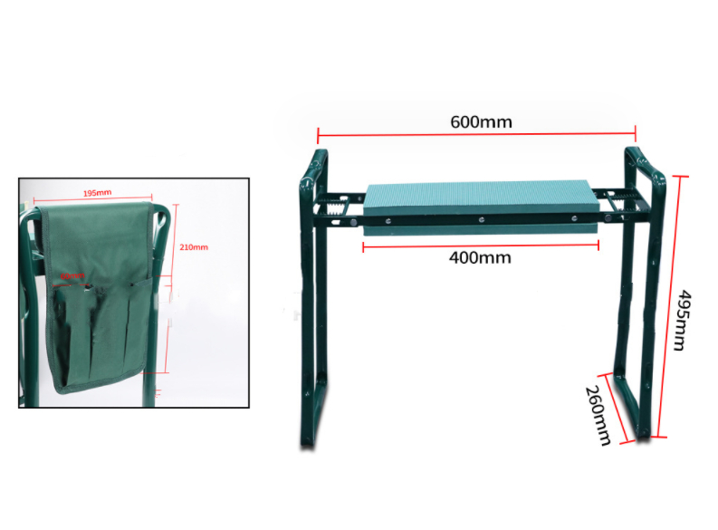 Zevolim| Garden Stool with Bag – Collapsible Seat and Workspace for Gardening