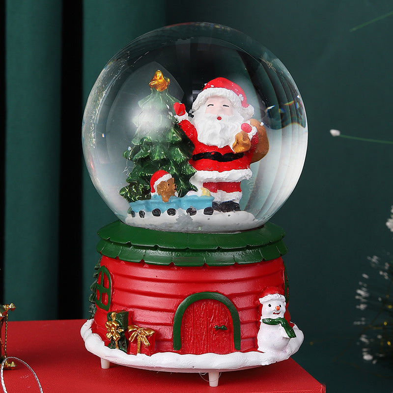 Christmas snow globe with music and light