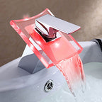 1-Handle Basin Mixer 1-Hole Copper Sink Tap with LED Lighting