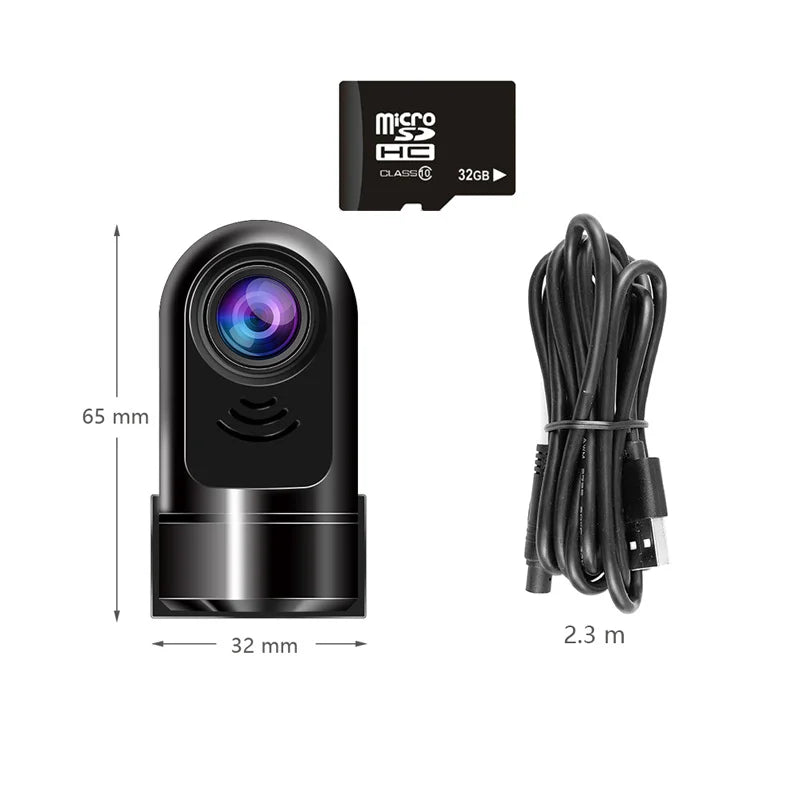 1080P HD Mini ADAS Dashcam with 360° Rotating Function