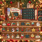 Christmas Countdown Gift Box with 24 Acrylic Ornaments