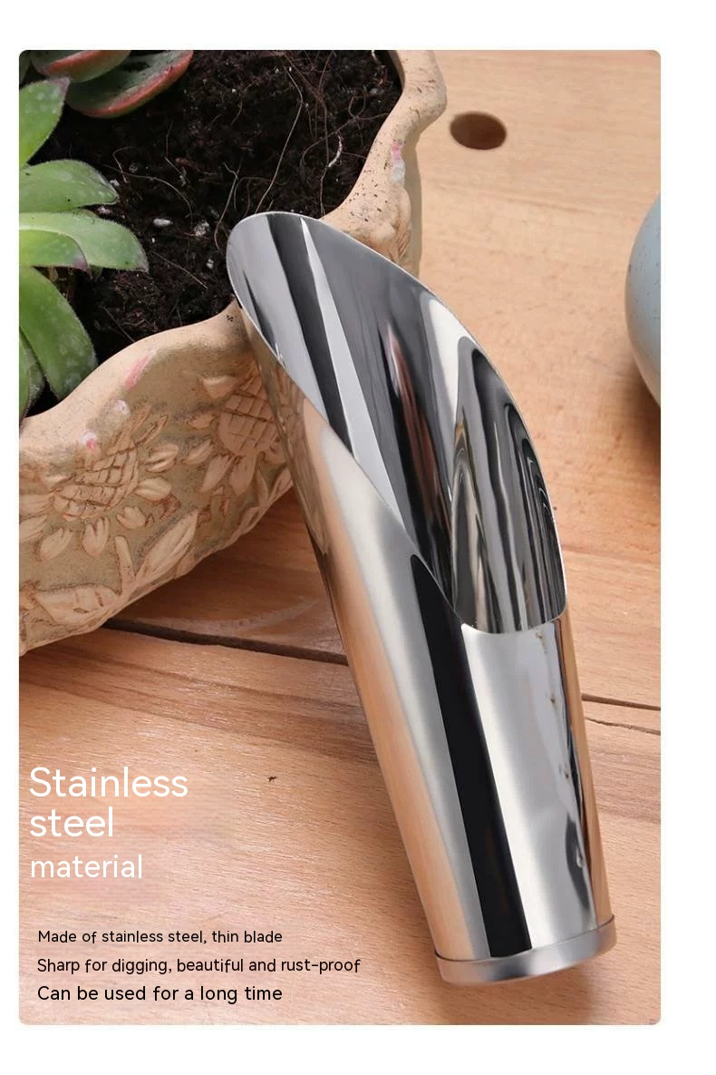 Zevolim| Stainless Steel Scoop for Potting Soil – Robust Planting Scoop for Garden and Balcony