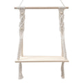 Macramé Swing Shelf with Wooden Accents Bowlift
