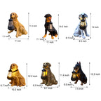 Resin Dog Statue with Solar Lantern, Outdoor Garden Decor Light