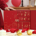 Advent calendar gift box, 24 compartments, with gold embossing