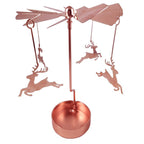 Rotating metal candle holder, copper, motif design