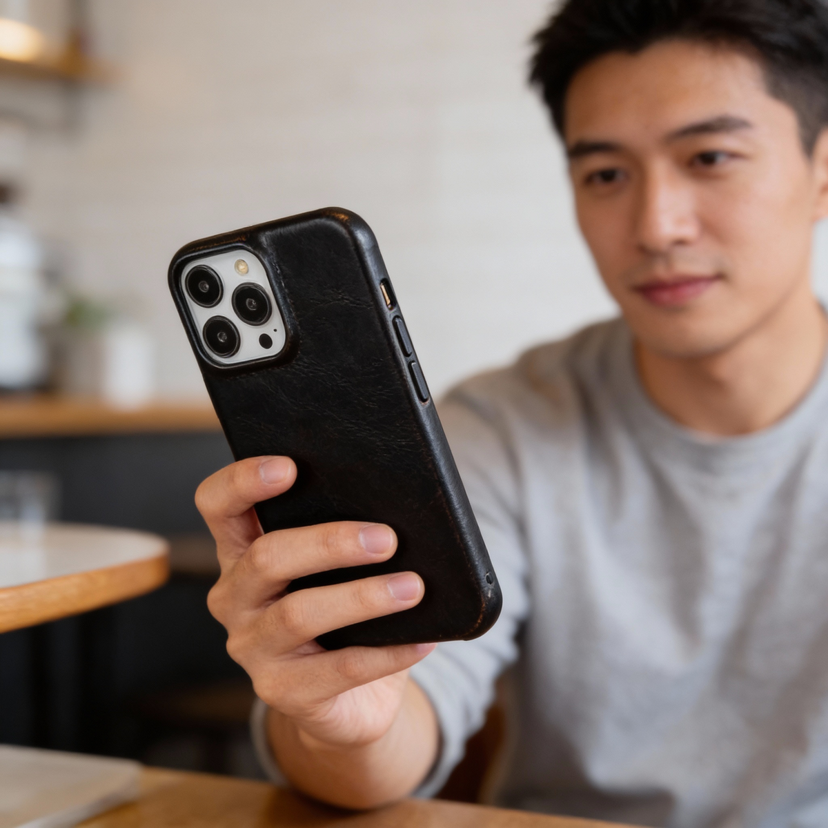 Zevolim | Oil Wax Genuine Leather Apple iPhone Case
