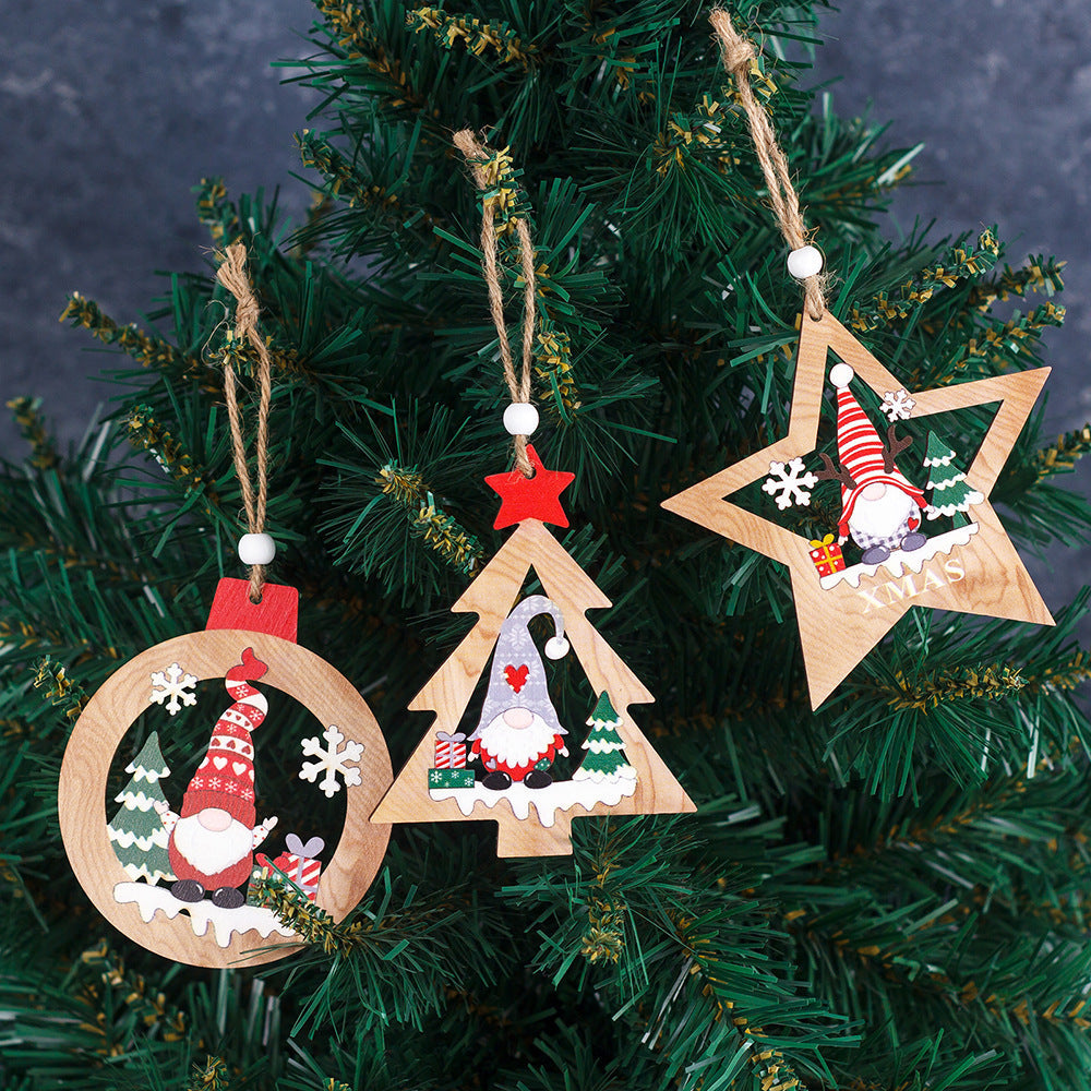 Wood Christmas Elf Ornament