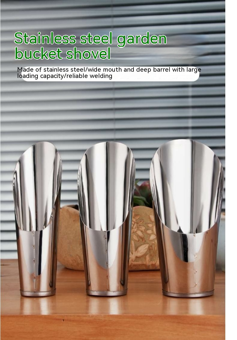 Zevolim| Stainless Steel Scoop for Potting Soil – Robust Planting Scoop for Garden and Balcony