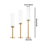 Decorative candle holder made of glass and metal