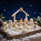 Christmas Nativity Figures Set, Cartoon Style
